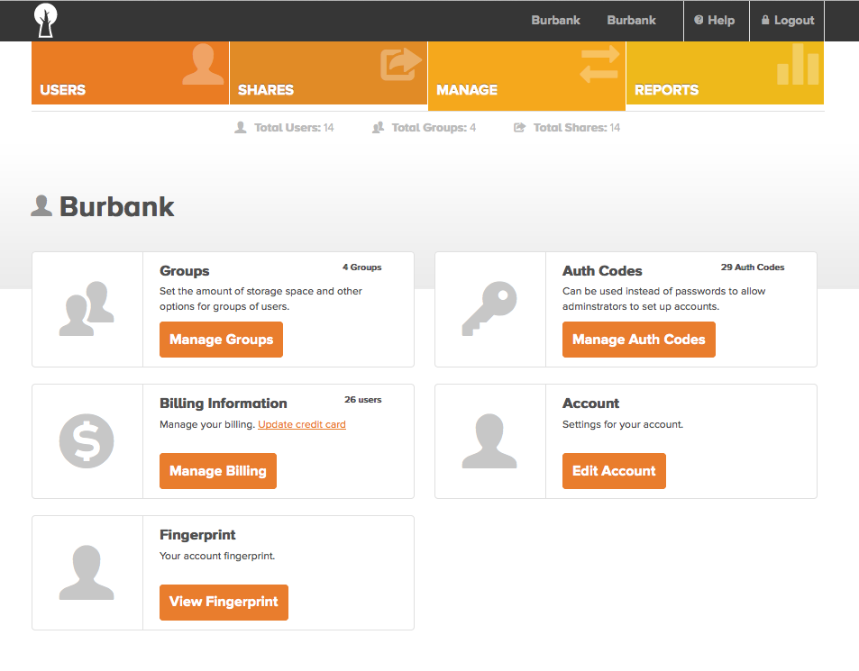  Groups Management Console landing