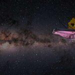 a very large telescope in the middle of a night sky