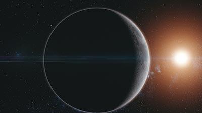 an artist's impression of a distant planet in space