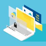 a laptop with a padlock on the screen