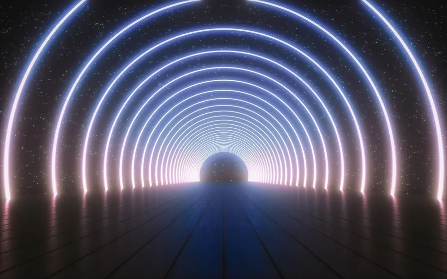 an image of a tunnel that is lit up