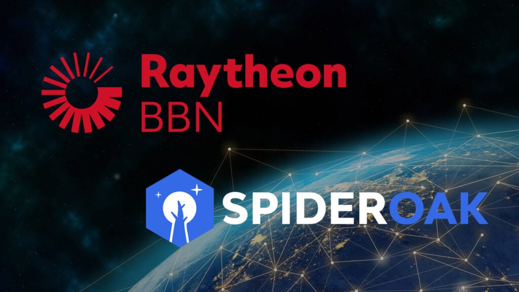 the logo for raytheon bbn and spideroak