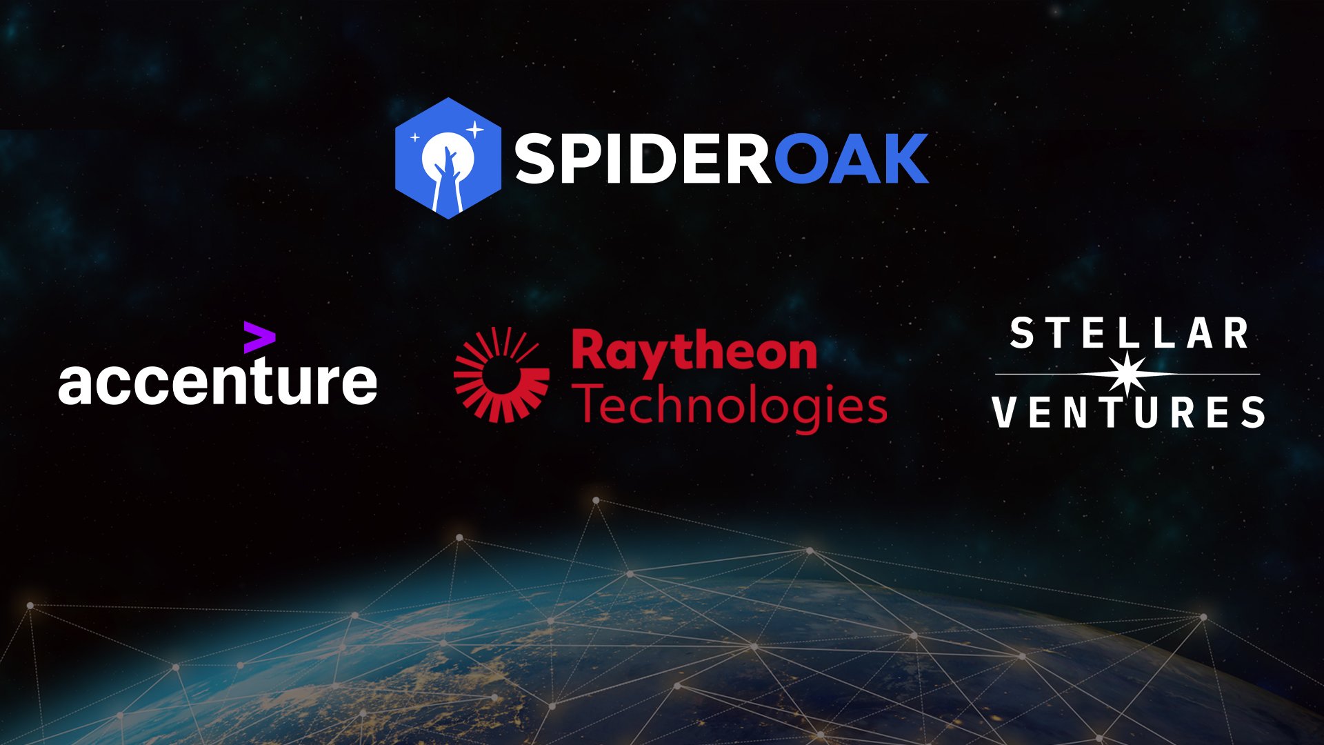 the logos for spideroak, raytheon, stellar venture and stellar venture