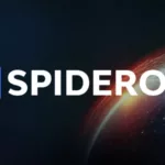the logo for spideroak, which is featured on a dark background