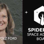 a woman smiling with the words spideroak space advisory board